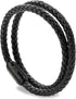 globi Leather Bracelet For Men | Genuine Wrap Braided Leather Cuff Bangle Bracelet with Magnetic Stainless Steel Clasp For Men/Women...