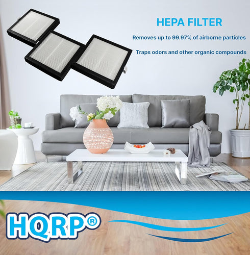 HQRP 3-Pack HEPA Filters Compatible with Afloia (AQ8/Q8) / Honati/Hysure Q7 / Tenergy Sorbi 2-in-1 Air Purifier...