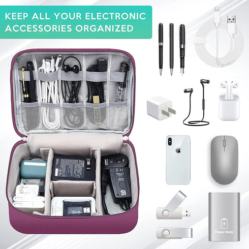 Electronics Organizer Travel Cable Organizer Bag Waterproof Portable Digital Storage Bag Electronic Accessories Case Cable Charger Organizer Case...
