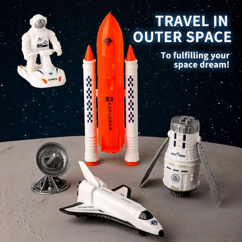Space Exploration Shuttle Toys, Space Explorer Toy Kit, Include Signal Receivers, Satellites, Astronaut, Space Scooter, Space Toys Gift for Explor...