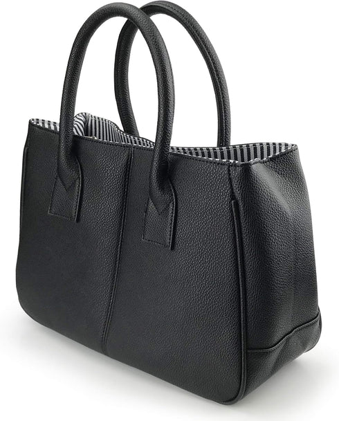 HOXIS Classical Office Lady Minimalist Pebbled Faux Leather Handbag Tote/Magnetic Snap Purse...