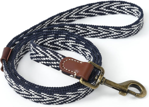 Mile High Life Heavy Duty Dog Leash with Metal Sturdy Clasp and Genuine Leather Connection, Strong Dog Rope Leash for Medium and Large Dogs, Puppy...