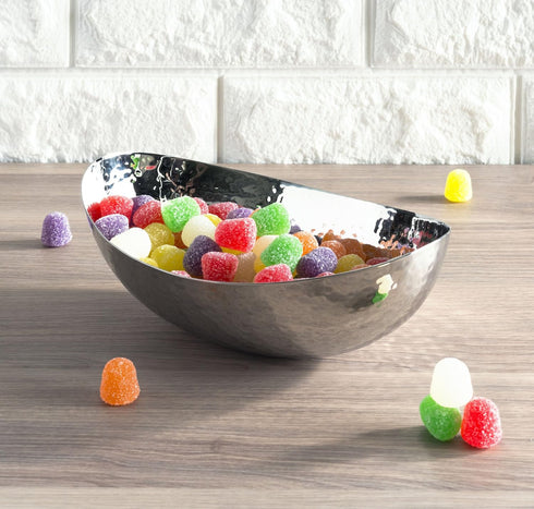 Oval Bowl, 8", Stainless Steel, Silver...