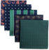 SHLAX&WING 5 Pieces Assorted Mens Silk Pocket Square Handkerchiefs Set Lot (Set66)...