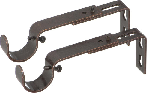 Ivilon Adjustable Brackets for Curtain Rods - for 1 or 1 1/8 Inch Rods. Set of 2 - Oil Rubbed Bronze...