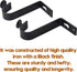 4 Pack Ceiling Curtain Rod Bracket Heavy Duty Single Curtain Rod Holders for 1 Inch Drapery Holder for Living Room Bedroom Black...
