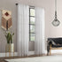 Clean Window Textured Slub Stripe Anti-Dust Allergy/Pet Friendly Sheer Curtain Panel, White, 52" W x 84" L (1 Panel)...