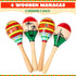 JOYIN 4 PCS Cinco De Mayo 7.6" Wooden Maracas for Kids, Maraca Magic, Wooden Rattle Noisemaker for Mexican Fiesta Party Favors, Musical Fun Partie...