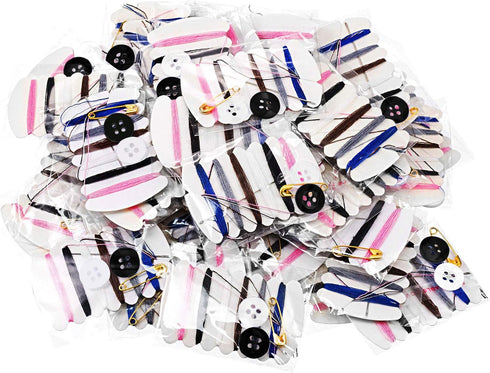 Tatuo Travel Sewing Kits Thread Repair Kit with Needles, Threads, Button, Pin for Hotel Amenities Necessities, 6 Colors (300 Sets)...