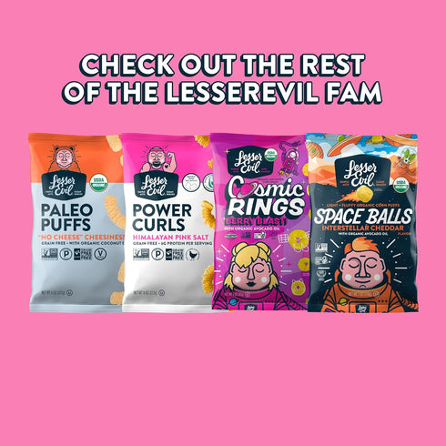 LesserEvil Himalayan Pink Salt Organic Popcorn, No Artificial Ingredients, Coconut Oil, Pack of 12, 0.88 oz Bags...