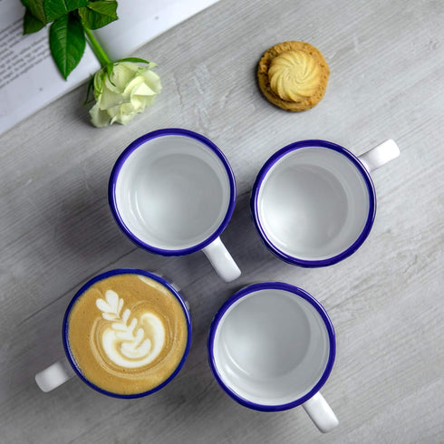 City to Cottage Handmade Dark Navy Blue Stripe Ceramic Extra Large 17.5oz/500ml | Hot Chocolate, Coffee, Tea Mug, Cup with Handle Unique Designer ...