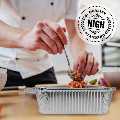 PLASTICPRO Disposable 5 LB Aluminum Takeout Tin Foil Baking Pans 7'' X 10'' X 3'' Inch Bakeware - Cookware Perfect for Baking Cakes,Brownies,Bread...