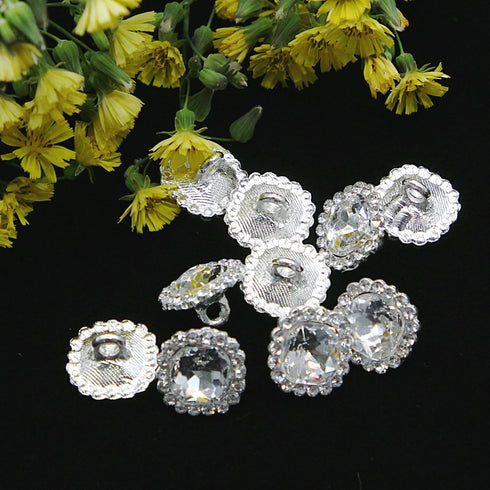 10 PCS Rhinestone Crystal Buttons Sewing Button with Shank, for DIY Crafts Clothes Bags Embellishment Decoration, SHUNLI...