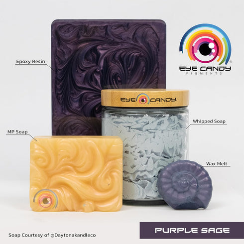 Eye Candy Pigments Premium Purple Mica Powder - Purple Sage (25gr) - for Epoxy, Resin, Soap, Paint, Woodworking, Acrylic Pouring, Bath Bombs, Fish...