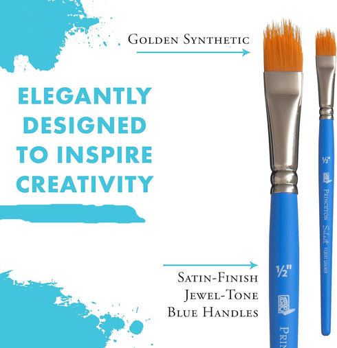 Princeton Select Artiste, Series 3750, Paint Brush for Acrylic, Watercolor and Oil, Filbert Grainer, 1/2 Inch...
