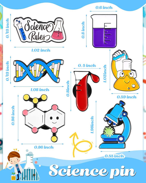Taiyin 14 Pcs Science Pin Set for Kids Cute Enamel Lapel Pin Lab Pins Cartoon Scientist Science Pins Lapel Laboratory Alloy Brooch Pin for Badges ...