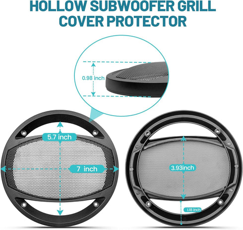 6.5 Inch Car Audio Speaker Hollow Mesh Subwoofer Grill, 6 1/2 Inch Sub Woofer Cover Grill Decorative Guard Protector W/8*Screws...
