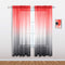 Mrs.Naturall Red and Black Curtains 63 Inch Length for Bedroom Decor Set of 1 Single Sheer Panel Elegant Ombre Modern Red Black Curtains for Livin...