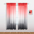 Mrs.Naturall Red and Black Curtains 63 Inch Length for Bedroom Decor Set of 1 Single Sheer Panel Elegant Ombre Modern Red Black Curtains for Livin...