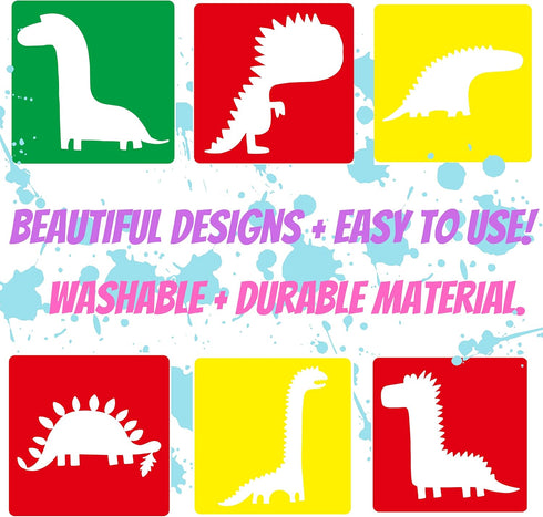 Dinosaur Stencils for Painting Large Animal Stencils for Kids Washable Stencil Set Drawing Stencils Kids Stencils Art Stencils Plastic Stencils fo...