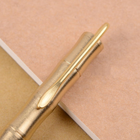 Bamboo Joint Brass Pen Portable Delicate Signature Pen Ballpoint Pen with Clip......