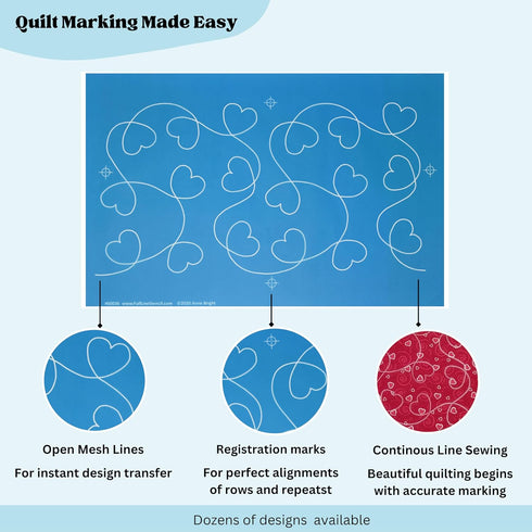 I Love It - Edge to Edge Stencil, Continuous Line Template for Free Motion Quilting, Domestic Machine Quilting, Hand Quilting, Long-Arm Quilting (...