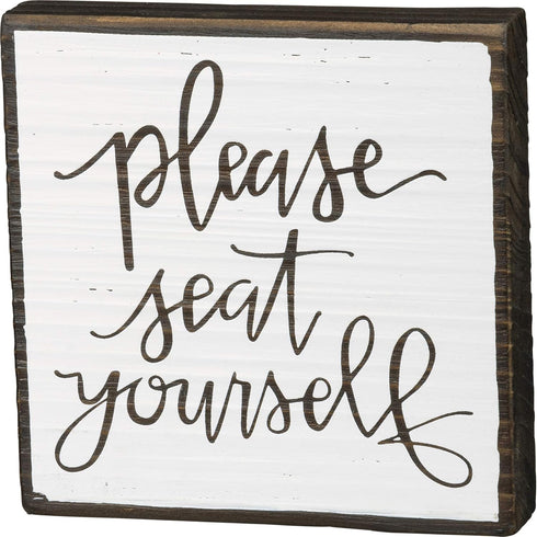 Primitives by Kathy Please Seat Yourself Inset Bathroom Home Décor Sign One Size...