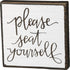 Primitives by Kathy Please Seat Yourself Inset Bathroom Home Décor Sign One Size...