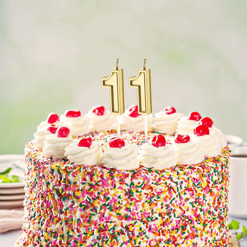 11th Birthday Candles Cake Number Candles Happy Birthday Cake Candles Topper Decoration for Birthday Wedding Anniversary Celebration Favor, 3.54 I...