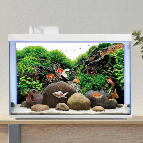 AWERT 72x18 inches Stone Aquarium Background Aquatic Plant River Bed & Lake Fish Tank Background Seaweed Aquarium Background Vinyl Background...