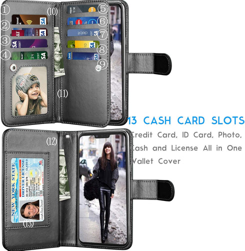 Tekcoo Wallet Case for LG G8 / LG G8 ThinQ 2019, Luxury ID Cash Credit Card Slots Holder PU Leather Carrying Purse Folio Flip Cover Cases [Detacha...