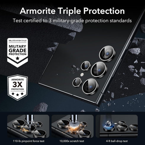 ESR for Samsung Galaxy S24 Ultra Camera Lens Protector, Individual Lens Protectors, Scratch-Resistant Ultra-Thin Tempered Glass with Aluminum Edgi...