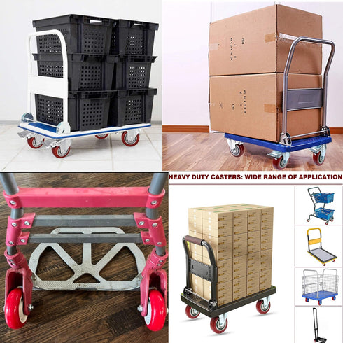 2.5 Inch Caster Wheels Heavy Duty Lockable Bearing Plate 4 PCS Shelf Replacement for Platform Trucks Cart Furniture Workbench up to 220LBS/100KG...