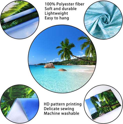 Racunbula Ocean Beach Tapestry Wall Hanging Tropic Paradise Beach Tapestry Coconut Tree Tapestries Hippie Bohemian Tapestries Palm Tree Wall Art P...