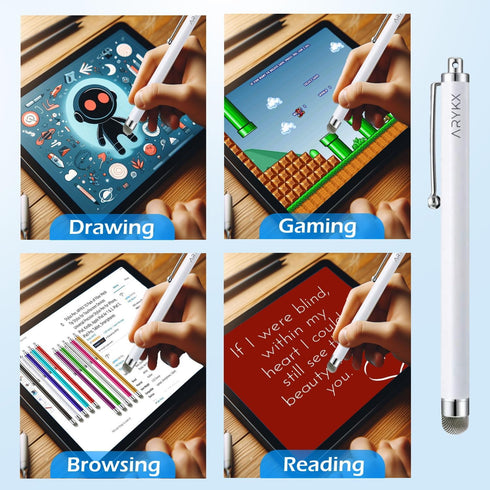 Stylus Pen, ARYKX 10 Pack of Fiber Mesh Tip Stylus for Touchscreen Devices Universal Precision Stylus Pen for iPhone, iPad, Kindle, Apple iPad Air...