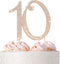 10 Cake Topper - Premium Rose Gold Metal - 10th Birthday or Anniversary Party Sparkly Rhinestone Decoration Makes a Great Centerpiece - Now Protec...