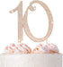 10 Cake Topper - Premium Rose Gold Metal - 10th Birthday or Anniversary Party Sparkly Rhinestone Decoration Makes a Great Centerpiece - Now Protec...