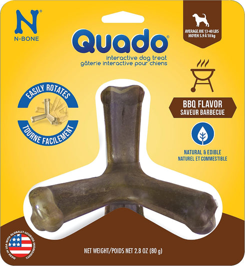 N-Bone Quado Interactive Treat, BBQ Flavor, Medium, 2.8oz...