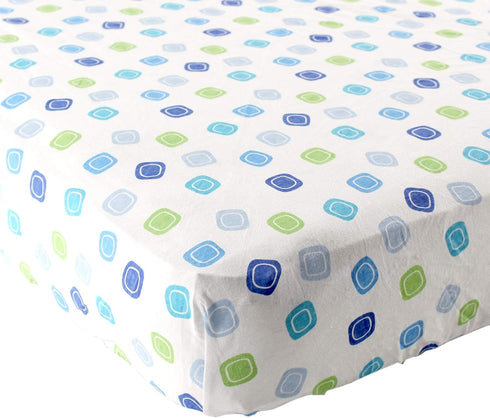 Luvable Friends Unisex Baby Fitted Crib Sheet, Blue Geometric, One Size...