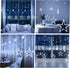 Star Curtain Lights for Bedroom - Plug-in 9ft 138 LED Fairy Twinkle Lights with 12 Star Drops, Connectable Window Lights with Remote 8 Lighting Mo...