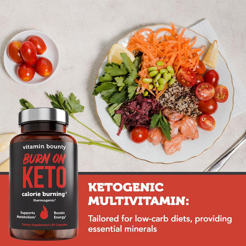 Vitamin Bounty Burn On Keto Multivitamin – Keto-Specific Nutritional Support with Magnesium, Potassium, and MCT for Energy, Cramp Relief, and Nutr...