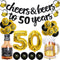 50th Birthday Decorations, Black Gold 50 Year Anniversary Decorations, Cheers To 50 Years Banner, Fifty Sign Latex Balloon 50 Gold Balloon Cheers ...