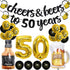 50th Birthday Decorations, Black Gold 50 Year Anniversary Decorations, Cheers To 50 Years Banner, Fifty Sign Latex Balloon 50 Gold Balloon Cheers ...