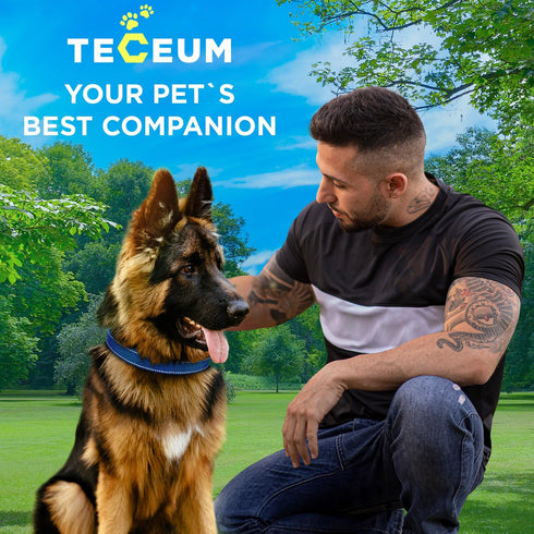 TECEUM Reflective Pet Collar – Navy blue – L – Basic Nylon Dog Collar – Quick Release Buckle – Fits Small, Medium and Large Dogs, Puppies, Cats – ...