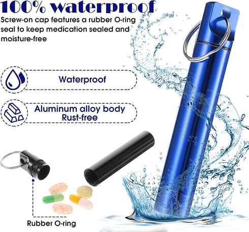 Portable Toothpick Holder 4PCs, Metal Toothpicks Holder Dispenser, Pocket Waterproof Case Toothpicks Container with Keychain, Travel Purse Ear Wax...