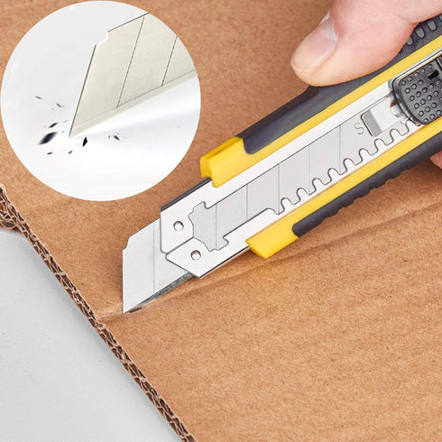 DOWELL Utility Knife Box Cutter Retractable Self Loading Heavy Duty Snap Off Quick Change Extra Blades(3PCS) TPR+PP Handle Cutting Cardboard Boxes...