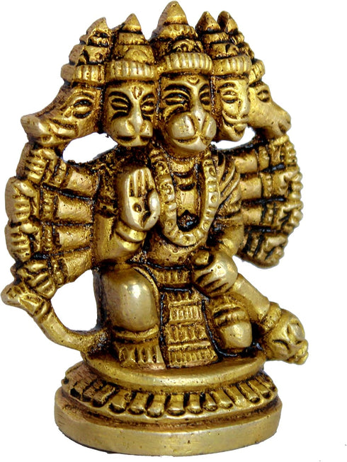 eSplanade Brass Panchmukhi Hanuman Anjaneya Pavan Putra Bajrangbali Idol Murti Moorti Statue (2.5 Inch)...