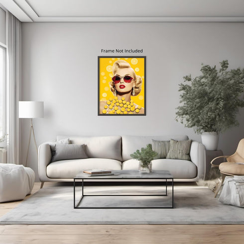 Posterizer 1 pcs-vintage fashion-woman and fruits collage-Abstract & Modern Art-Retro Art-Gift for Art Lovers-Art for Cafe, Restaurant, Coffee Bar...