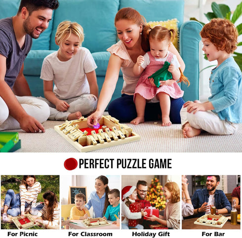 Dice Game Shut The Box Game Wooden Board Game with 10 Dices,a Classic 4 Sided Family Math Game for 2-4 Players Dice Board Game Shut-The-Box(Kids o...