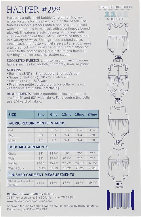 Children's Corner Harper Pattern...